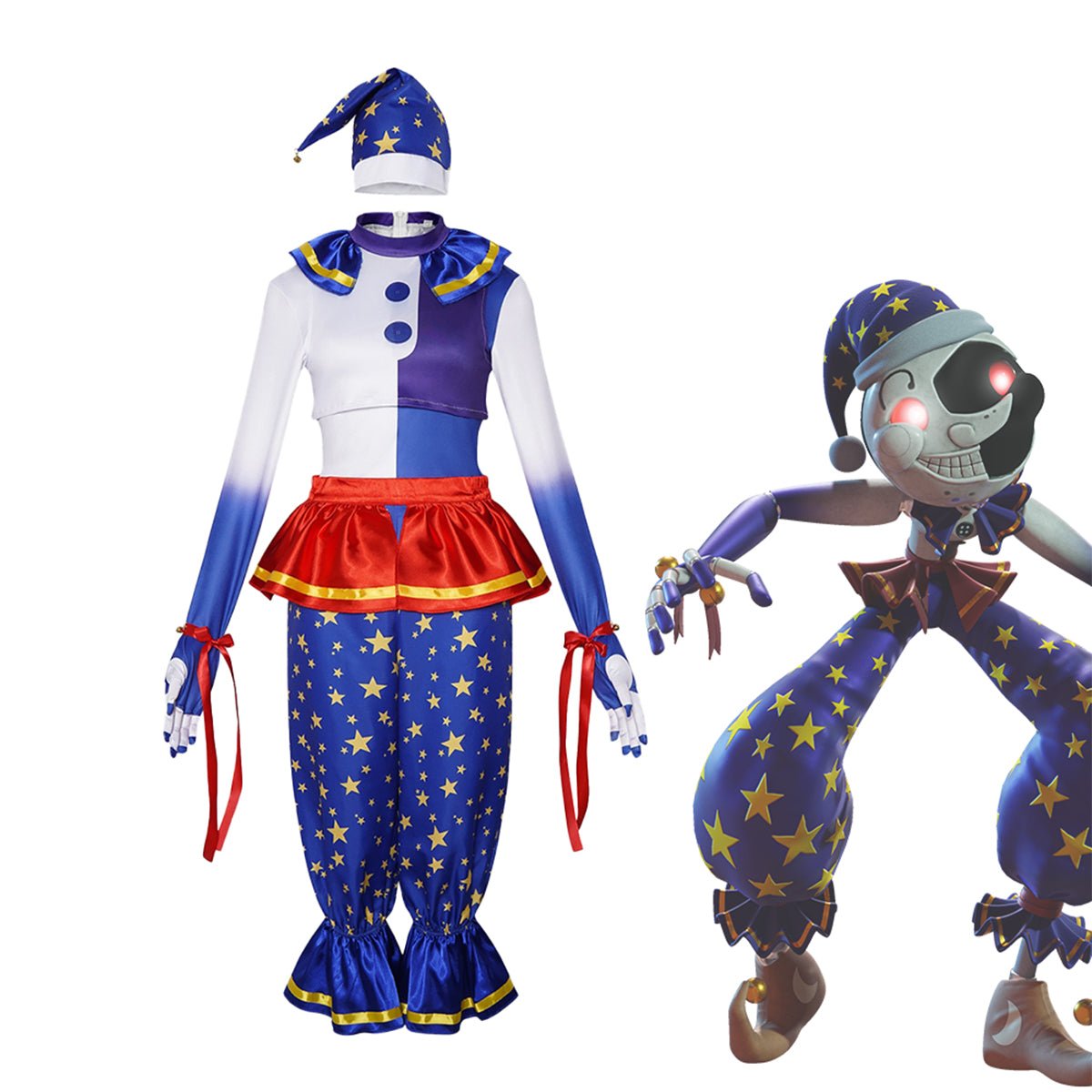 Five Nights at Freddy's: Security Breach Moon Drop Clown Cosplay Costume - Coscosmos