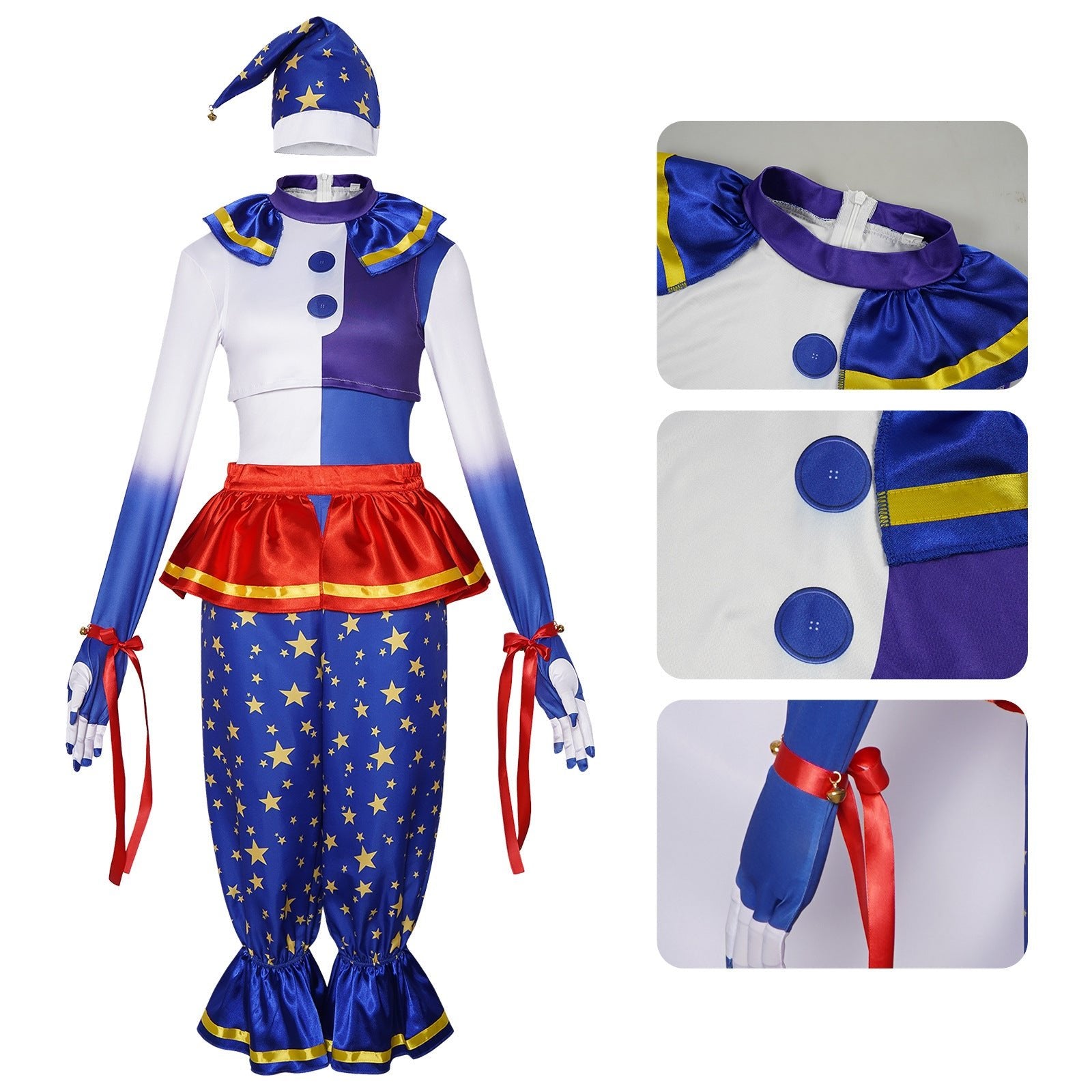 Five Nights at Freddy's: Security Breach Moon Drop Clown Cosplay Costume - Coscosmos