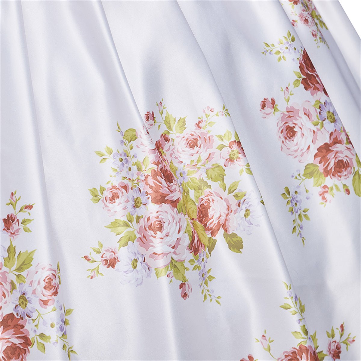 Flowers Prom Dress Puff Sleeve Ivory Evening Party Gowns Floor Length Dress Cosplay Costume - Coscosmos