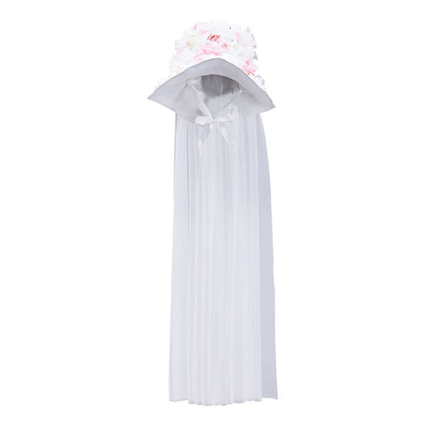 Flowers Prom Dress Puff Sleeve Ivory Evening Party Gowns Floor Length Dress Cosplay Costume - Coscosmos