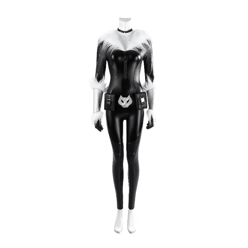 Fortnite Black Cat Cosplay Costume Full Set Game Skin Faux Leather Outfit - Coscosmos