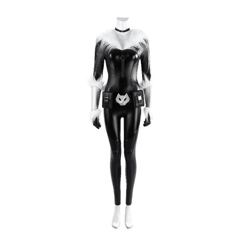 Fortnite Black Cat Cosplay Costume Full Set Game Skin Faux Leather Outfit - Coscosmos