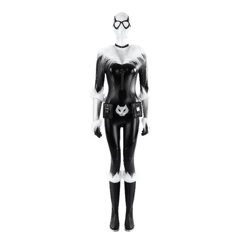 Fortnite Black Cat Cosplay Costume Full Set Game Skin Faux Leather Outfit - Coscosmos