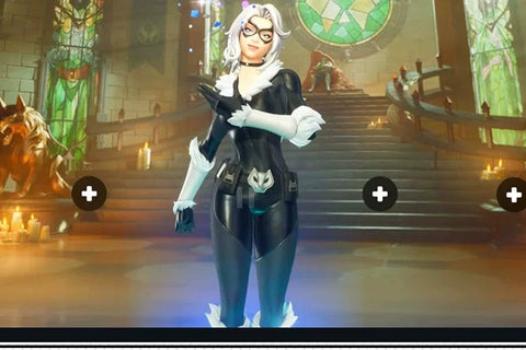 Fortnite Black Cat Cosplay Costume Full Set Game Skin Faux Leather Outfit - Coscosmos
