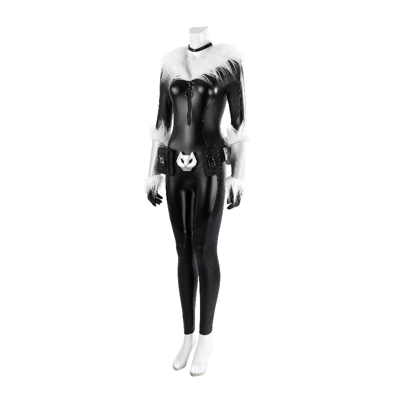 Fortnite Black Cat Cosplay Costume Full Set Game Skin Faux Leather Outfit - Coscosmos