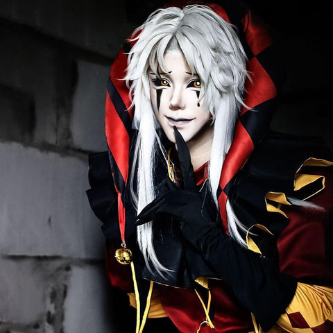 Freak Circus Cosplay Costume - Complete Pierrot Clown Halloween Outfit for Little P Game Cosplay - Coscosmos