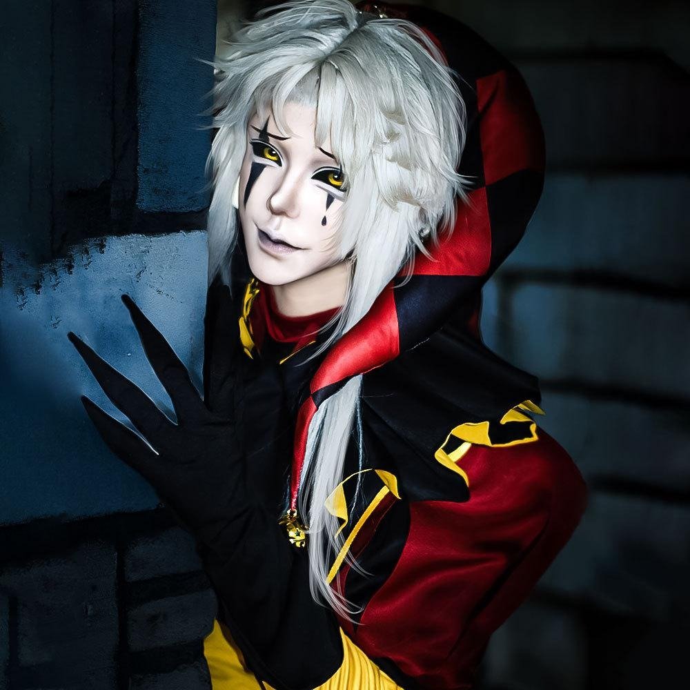 Freak Circus Cosplay Costume - Complete Pierrot Clown Halloween Outfit for Little P Game Cosplay - Coscosmos