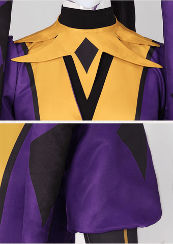 Freak Circus Jester Full Cosplay Costume Halloween Pierrot Harlequin Outfit for Otome Game Fans - Coscosmos