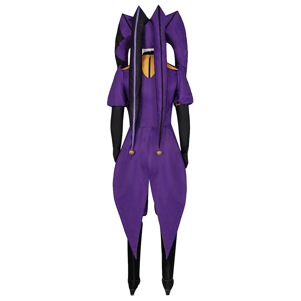 Freak Circus Jester Full Cosplay Costume Halloween Pierrot Harlequin Outfit for Otome Game Fans - Coscosmos