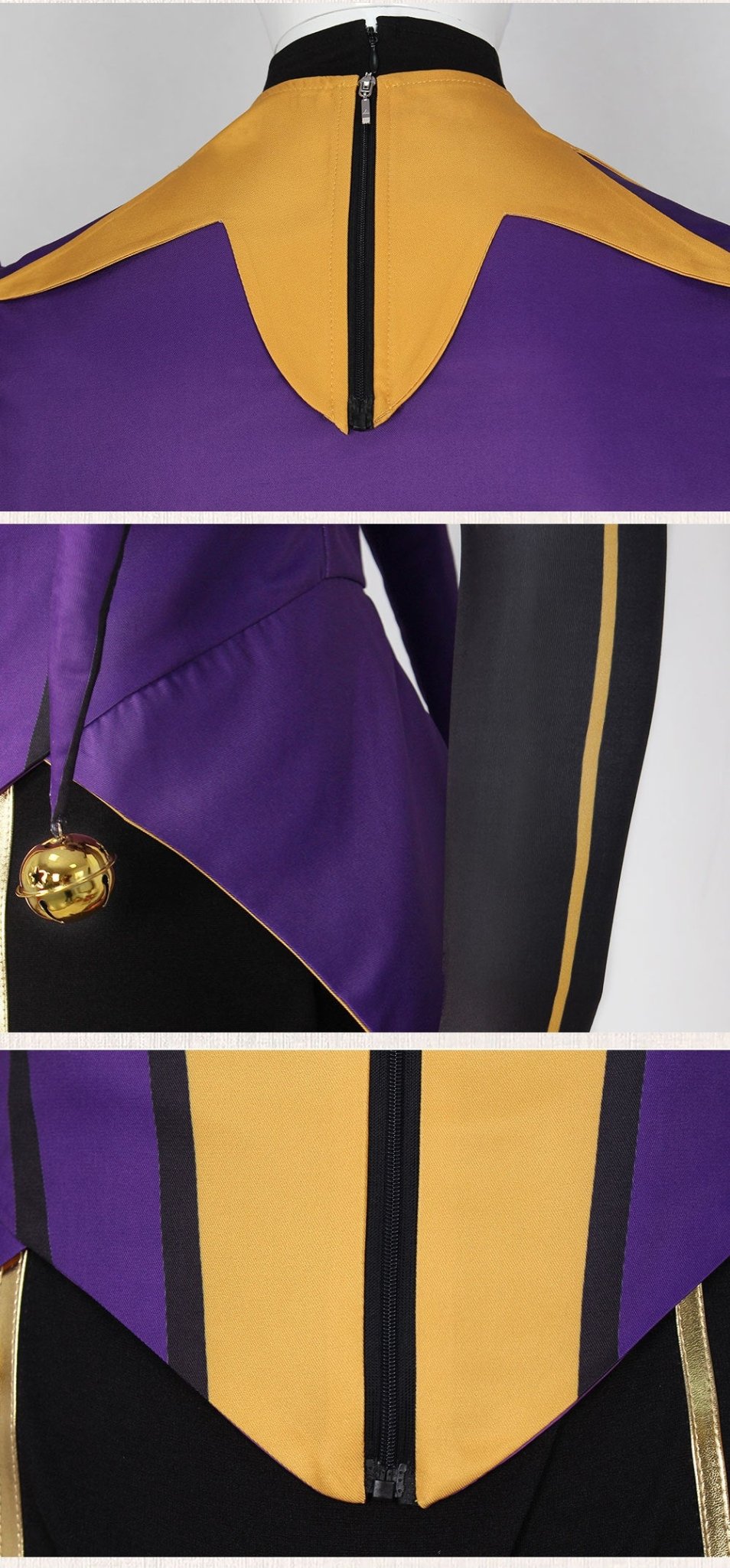 Freak Circus Jester Full Cosplay Costume Halloween Pierrot Harlequin Outfit for Otome Game Fans - Coscosmos