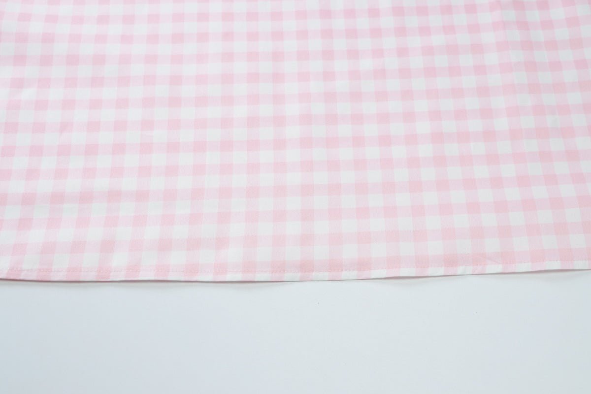 French Fresh Plaid Print Waist - cinched Princess Backless Spaghetti Strap Dress - Coscosmos