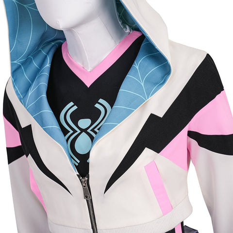 Friendly Neighborhood Spider - Man Season 2 - Gwen Stacy Cosplay Costume Full Set - Coscosmos