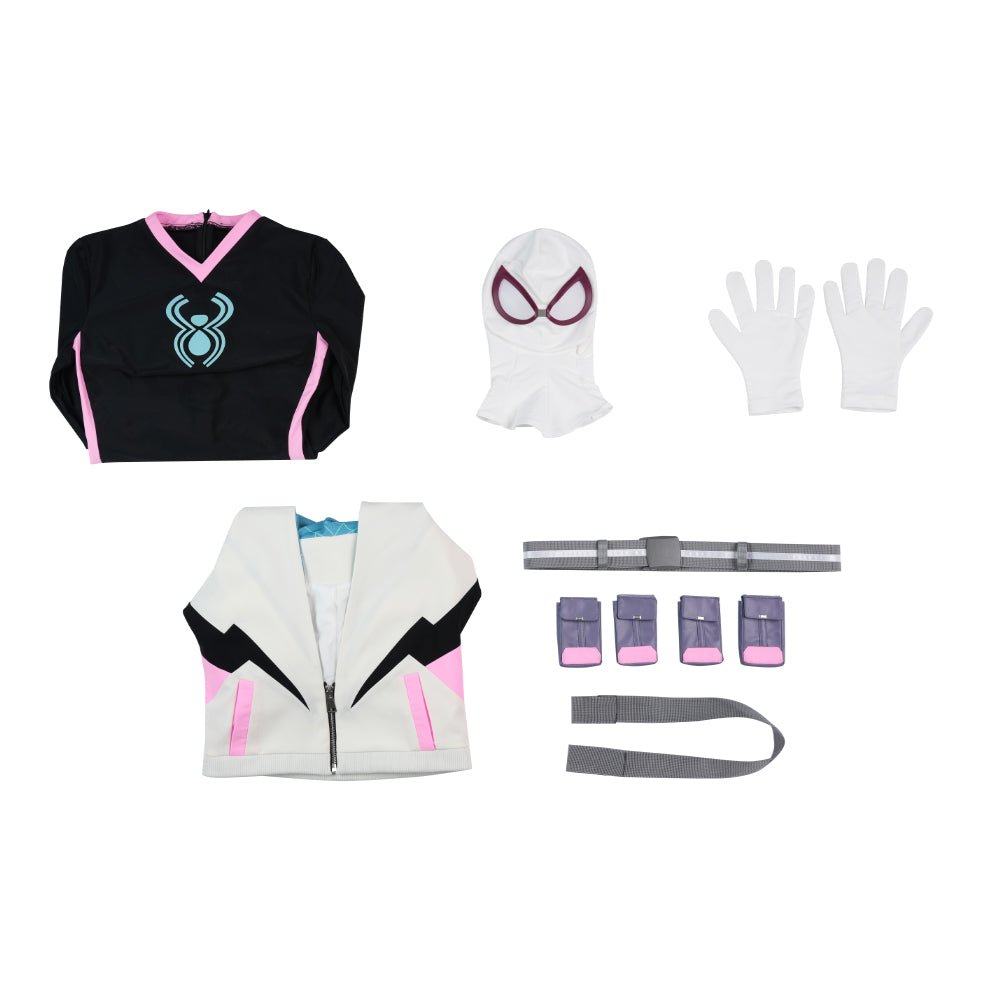 Friendly Neighborhood Spider - Man Season 2 - Gwen Stacy Cosplay Costume Full Set - Coscosmos