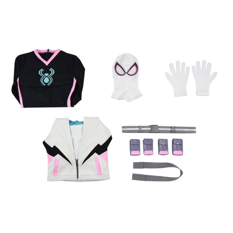 Friendly Neighborhood Spider - Man Season 2 - Gwen Stacy Cosplay Costume Full Set - Coscosmos