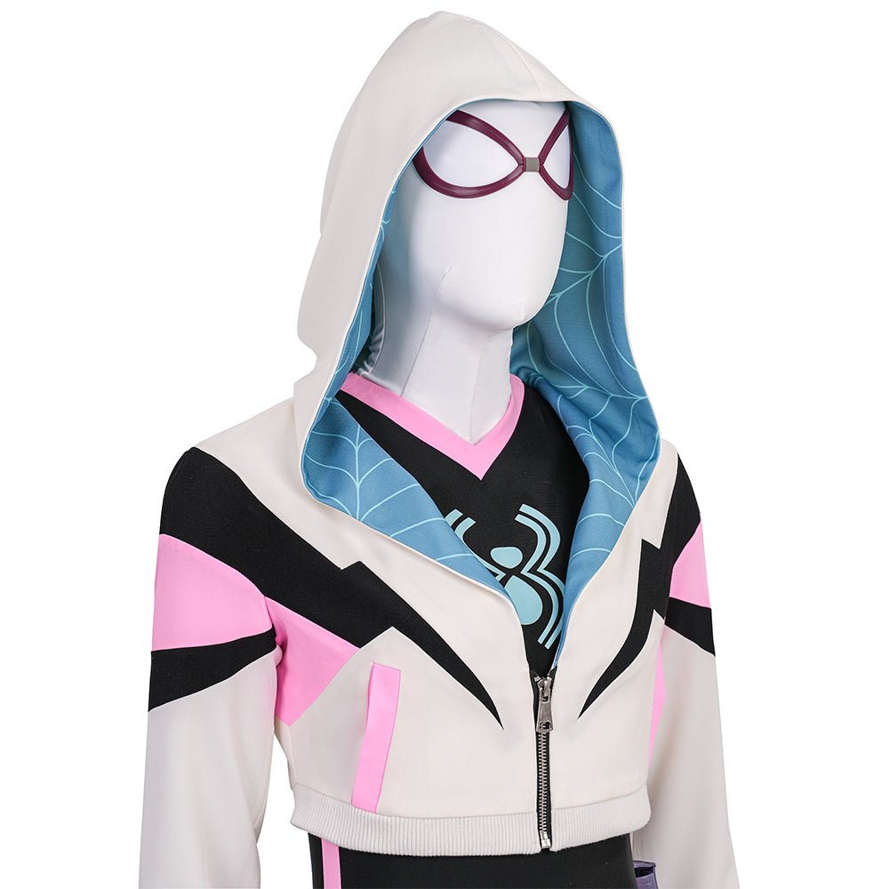 Friendly Neighborhood Spider - Man Season 2 - Gwen Stacy Cosplay Costume Full Set - Coscosmos