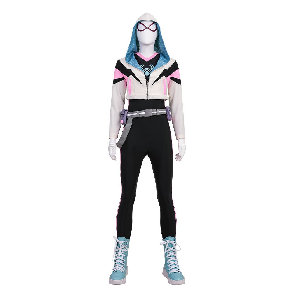 Friendly Neighborhood Spider - Man Season 2 - Gwen Stacy Cosplay Costume Full Set - Coscosmos