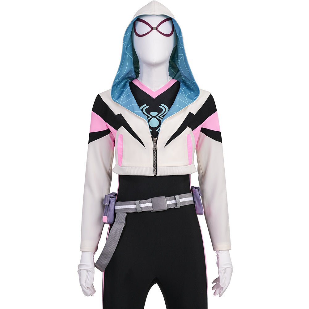 Friendly Neighborhood Spider - Man Season 2 - Gwen Stacy Cosplay Costume Full Set - Coscosmos