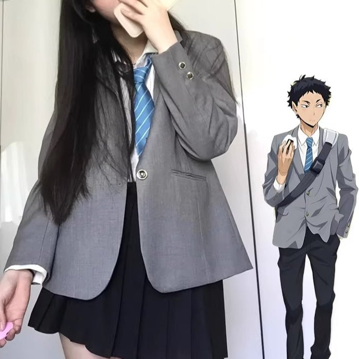Fukurodani Academy Kotaro Bokuto DK Haikyuu!! Cosplay Uniform Set with Alisa Haiba - Style Skirt - Coscosmos