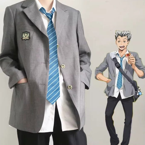 Fukurodani Academy Kotaro Bokuto DK Haikyuu!! Cosplay Uniform Set with Alisa Haiba - Style Skirt - Coscosmos