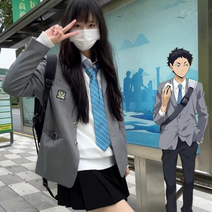 Fukurodani Academy Kotaro Bokuto DK Haikyuu!! Cosplay Uniform Set with Alisa Haiba - Style Skirt - Coscosmos
