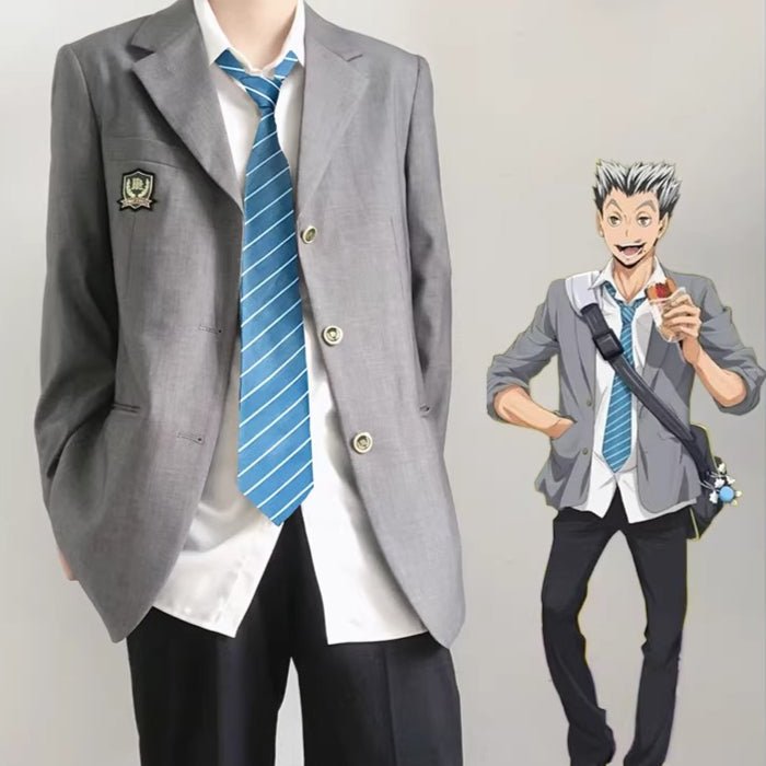 Fukurodani Academy Kotaro Bokuto DK Haikyuu!! Cosplay Uniform Set with Alisa Haiba - Style Skirt - Coscosmos