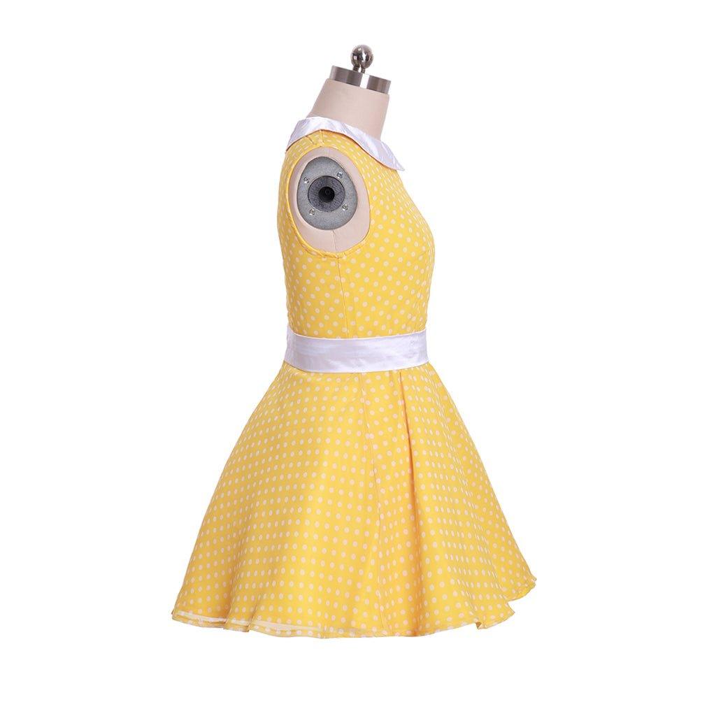 Gabby Gabby Costume for Girls | 1950s Polka Dot Dress | Halloween & Birthday Party Outfit - Coscosmos