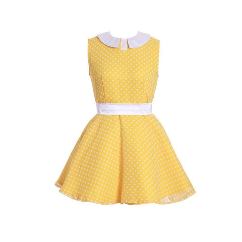 Gabby Gabby Costume for Girls | 1950s Polka Dot Dress | Halloween & Birthday Party Outfit - Coscosmos