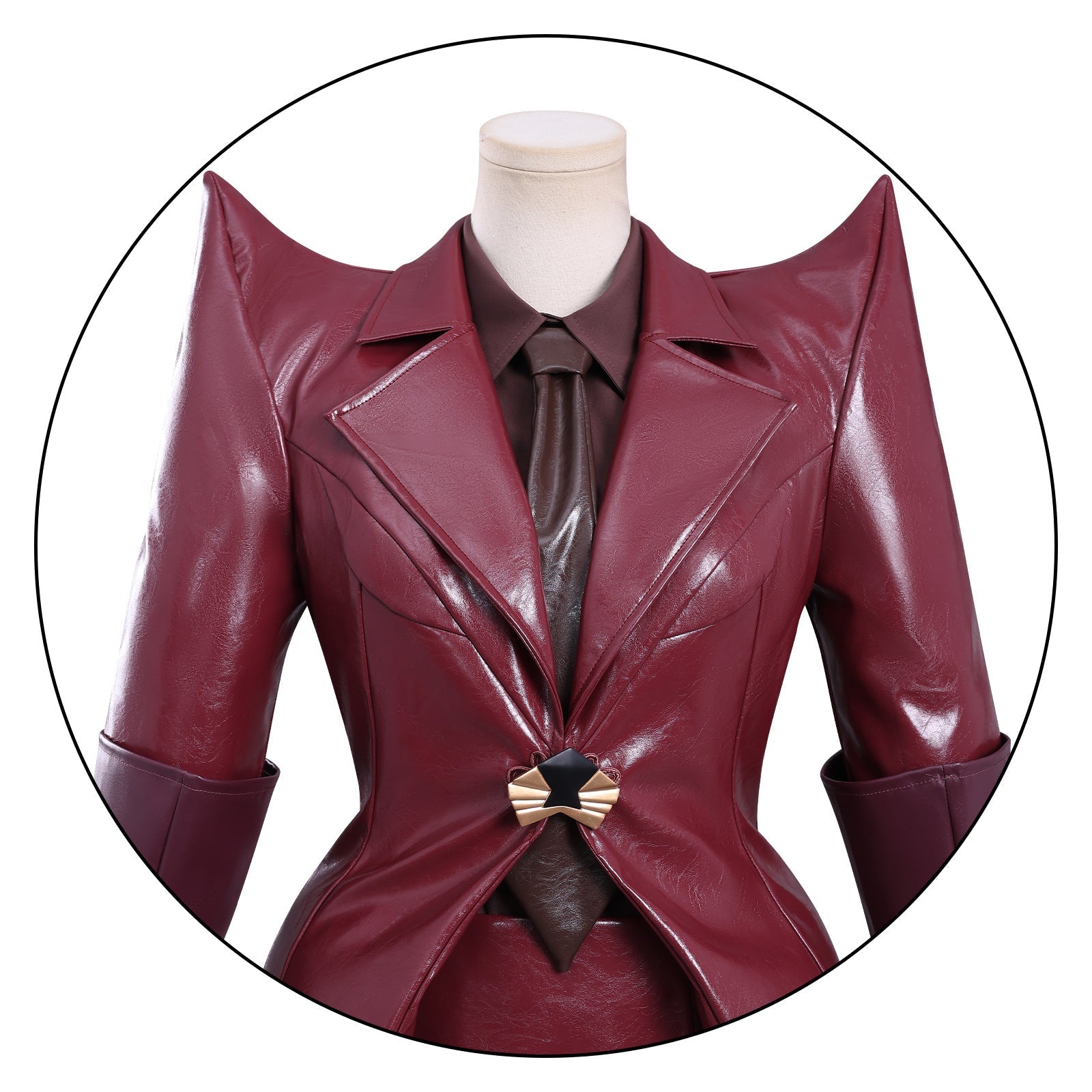 Gabby's Dollhouse: The Movie Lady Cat Reddish Brown Leather Outfit Cosplay Costume - Coscosmos