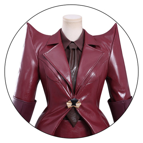 Gabby's Dollhouse: The Movie Lady Cat Reddish Brown Leather Outfit Cosplay Costume - Coscosmos