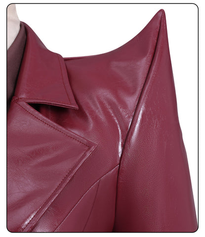 Gabby's Dollhouse: The Movie Lady Cat Reddish Brown Leather Outfit Cosplay Costume - Coscosmos