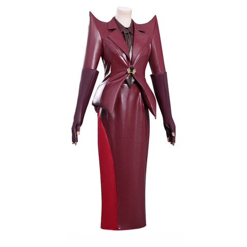 Gabby's Dollhouse: The Movie Lady Cat Reddish Brown Leather Outfit Cosplay Costume - Coscosmos
