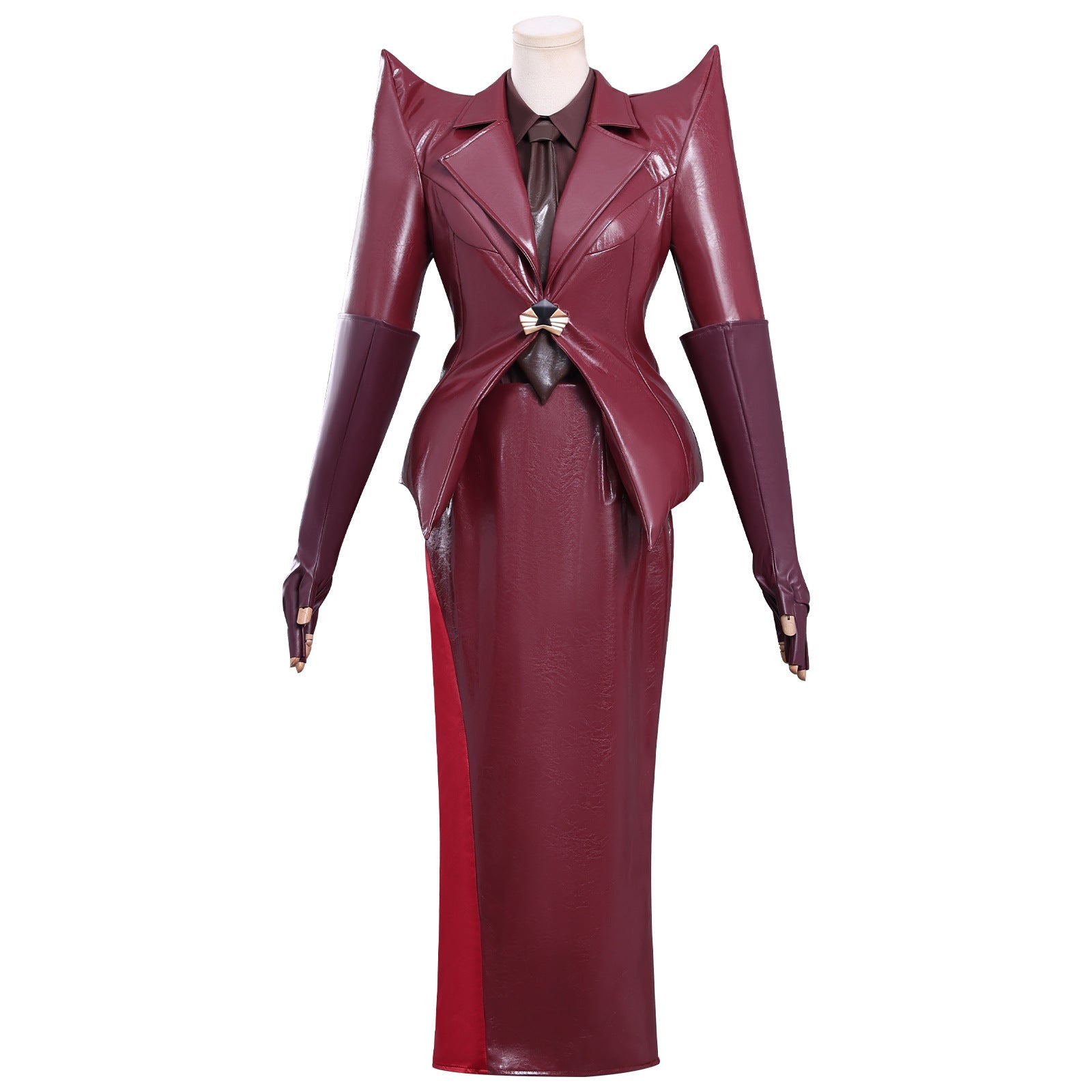 Gabby's Dollhouse: The Movie Lady Cat Reddish Brown Leather Outfit Cosplay Costume - Coscosmos