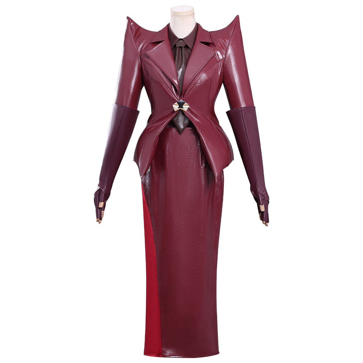 Gabby's Dollhouse: The Movie Lady Cat Reddish Brown Leather Outfit Cosplay Costume - Coscosmos