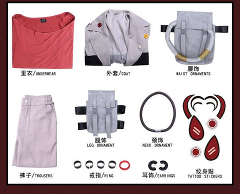 Gachiakuta Rude Enji Cosplay Costume Full Set with Wig for Men and Women - Coscosmos