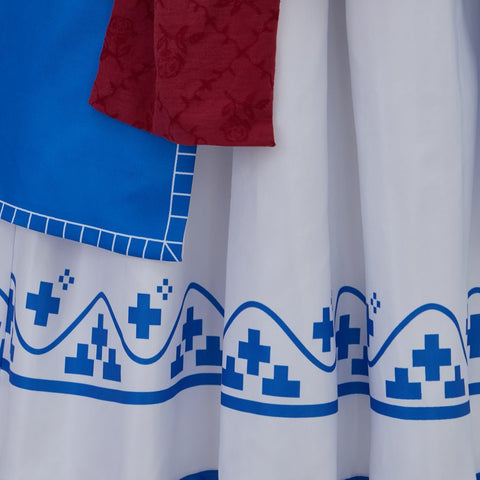 Game Keira Metz Cosplay Costume Women Retro Ethnic Printed Sleeveless Top Skirts Suits Halloween Carnival Battle Dress - Coscosmos