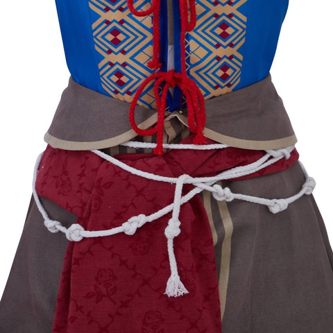 Game Keira Metz Cosplay Costume Women Retro Ethnic Printed Sleeveless Top Skirts Suits Halloween Carnival Battle Dress - Coscosmos