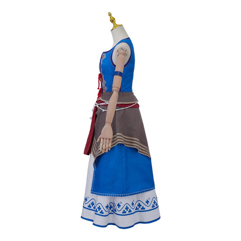 Game Keira Metz Cosplay Costume Women Retro Ethnic Printed Sleeveless Top Skirts Suits Halloween Carnival Battle Dress - Coscosmos