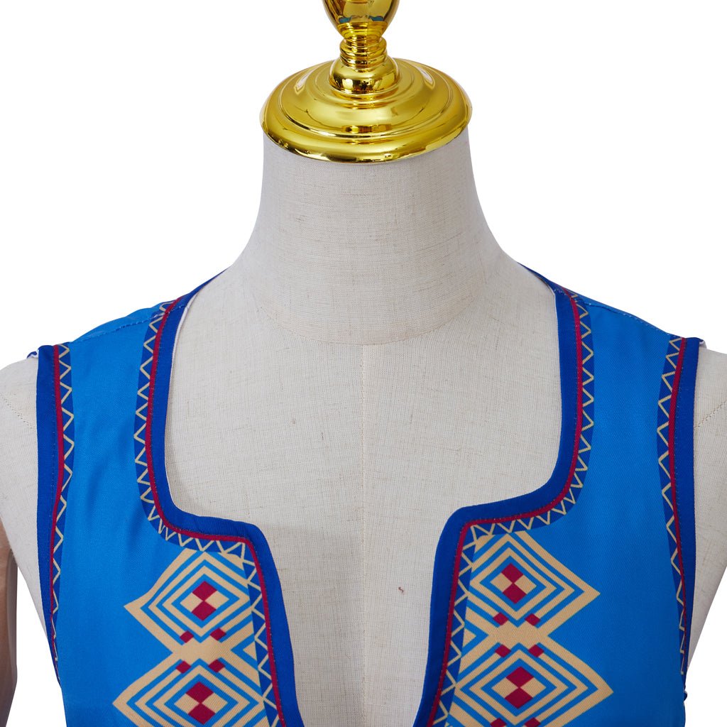 Game Keira Metz Cosplay Costume Women Retro Ethnic Printed Sleeveless Top Skirts Suits Halloween Carnival Battle Dress - Coscosmos