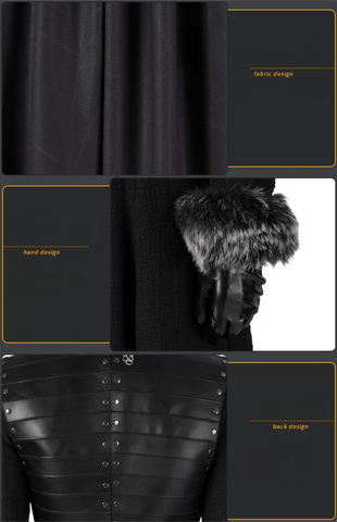 Game of Thrones Season 8 Sansa Stark Cosplay Full Set Outfit, A Song of Ice and Fire Same Style Medieval Costume for Women - Coscosmos