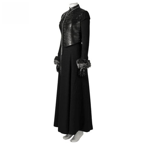 Game of Thrones Season 8 Sansa Stark Cosplay Full Set Outfit, A Song of Ice and Fire Same Style Medieval Costume for Women - Coscosmos