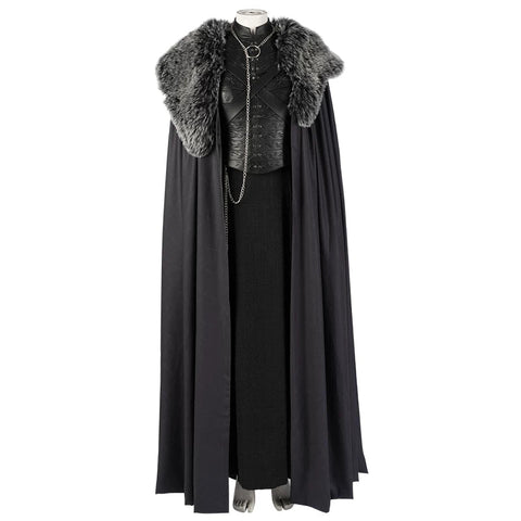 Game of Thrones Season 8 Sansa Stark Cosplay Full Set Outfit, A Song of Ice and Fire Same Style Medieval Costume for Women - Coscosmos