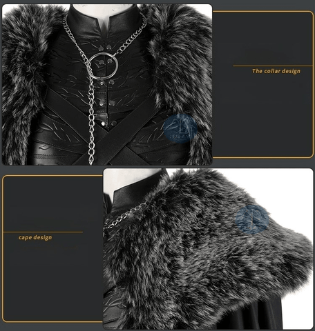 Game of Thrones Season 8 Sansa Stark Cosplay Full Set Outfit, A Song of Ice and Fire Same Style Medieval Costume for Women - Coscosmos