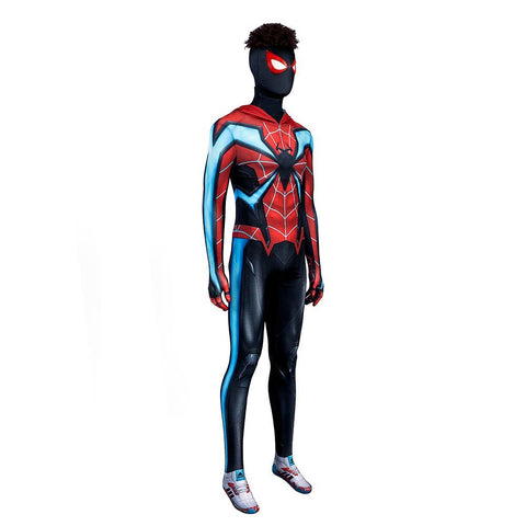 Game Spider - Man Halloween Cosplay Miles Morales Evolution Suit Costume Bodysuit Full Set - Coscosmos