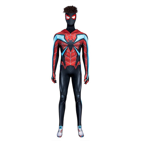 Game Spider - Man Halloween Cosplay Miles Morales Evolution Suit Costume Bodysuit Full Set - Coscosmos