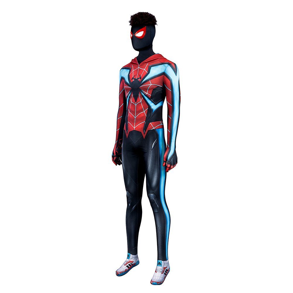 Game Spider - Man Halloween Cosplay Miles Morales Evolution Suit Costume Bodysuit Full Set - Coscosmos