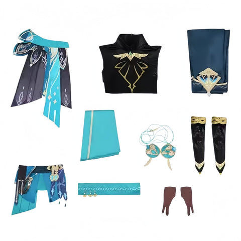 Genshin Impact Alhaitham (Hathom) Daily Wear Cosplay Costume Full Set - Inspired by Sumeru's Scribe - Men's Outfit In Stock - Coscosmos