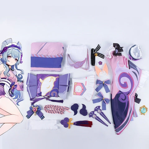 Genshin Impact Dreaming Moon Ritsuki Cosplay Costume Full Set with Wig for Women - Coscosmos
