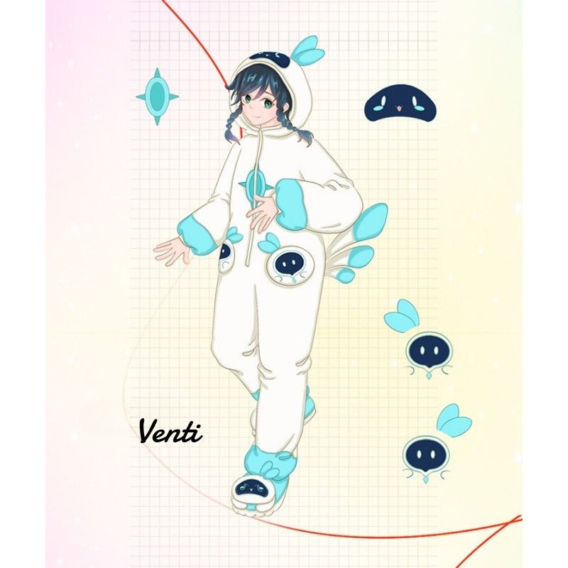 Genshin Impact Hu Tao Zhongli Anime Cosplay Plush Onesie Pajamas Funny Unisex Winter Costume Halloween Party Outfit - Coscosmos