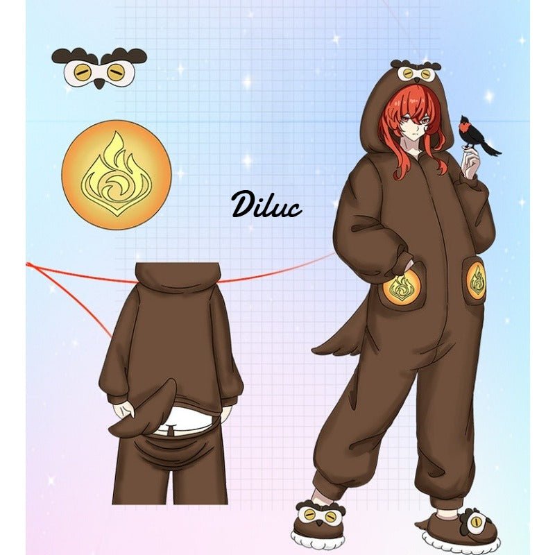 Genshin Impact Hu Tao Zhongli Anime Cosplay Plush Onesie Pajamas Funny Unisex Winter Costume Halloween Party Outfit - Coscosmos