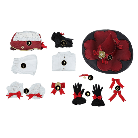 Genshin Impact Klee (Little Witch) Kids Cosplay Costume Set - Child - Sized Game Anime Outfit for Children - Coscosmos